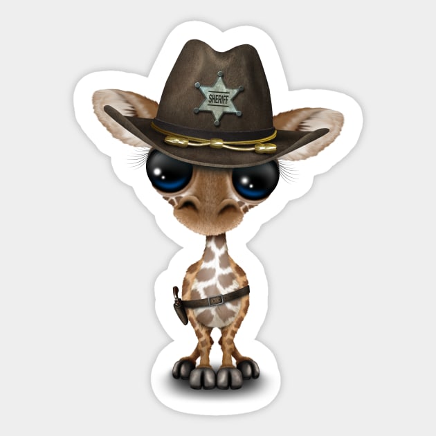 Cute Baby Giraffe Sheriff Sticker by jeffbartels